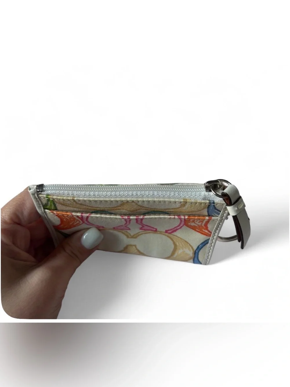 NWOT vintage Y2K Coach Scribble Signature Mini coin purse/card holder key fob